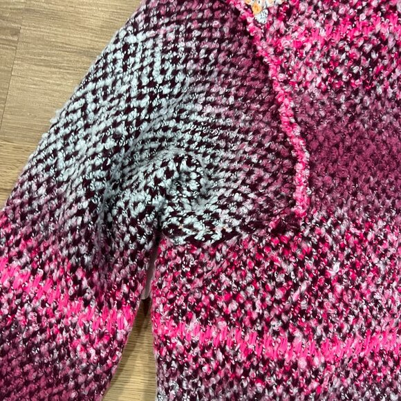 NWT Free People Daydream Oversized Cardigan Pink Blue Cream Striped Size Small - Picture 12 of 15